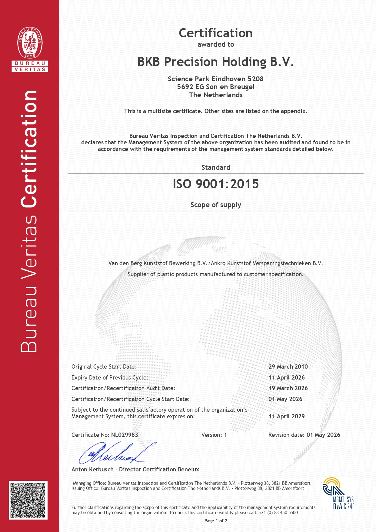 ISO 9001 certificaat 2029
